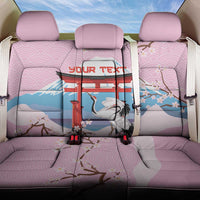 Japanese Torii Gate Cranes Personalised Back Car Seat Cover Fuji Mount Sakura Seigaiha Pattern