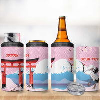 Japanese Torii Gate Cranes Personalised 4 in 1 Can Cooler Tumbler Fuji Mount Sakura Seigaiha Pattern LT14 - Polynesian Pride