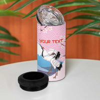 Japanese Torii Gate Cranes Personalised 4 in 1 Can Cooler Tumbler Fuji Mount Sakura Seigaiha Pattern LT14 - Polynesian Pride