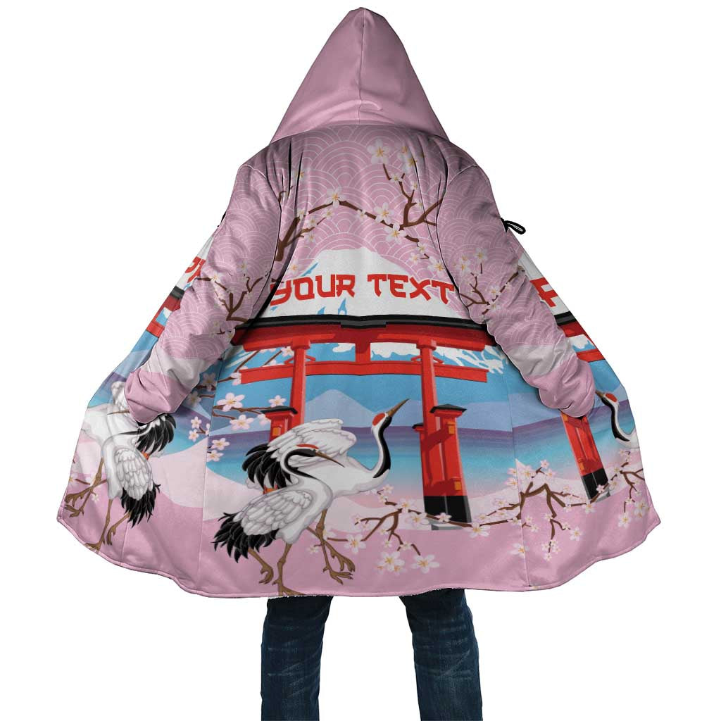 Japanese Torii Gate Cranes Personalised Cloak Fuji Mount Sakura Seigaiha Pattern