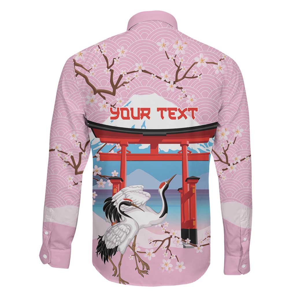 Japanese Torii Gate Cranes Personalised Family Matching Mermaid Dress and Hawaiian Shirt Fuji Mount Sakura Seigaiha Pattern LT14 - Polynesian Pride