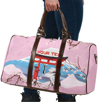 Japanese Torii Gate Cranes Personalised Travel Bag Fuji Mount Sakura Seigaiha Pattern
