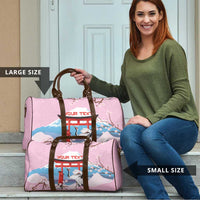 Japanese Torii Gate Cranes Personalised Travel Bag Fuji Mount Sakura Seigaiha Pattern