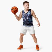 Matariki New Zealand Basketball Jersey NZ Niho Taniwha Maori New Year Blue Galaxy