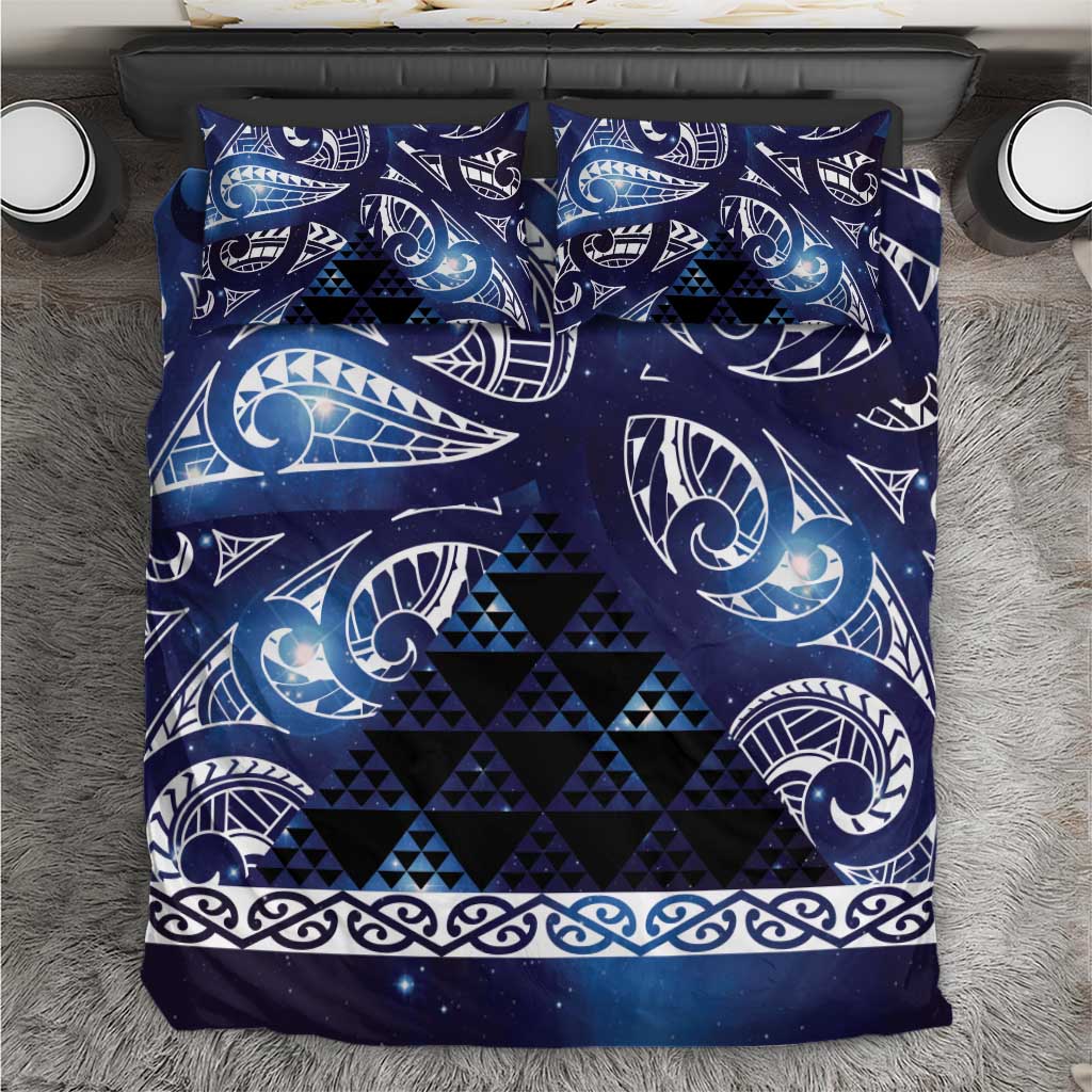 Matariki New Zealand Bedding Set NZ Niho Taniwha Maori New Year Blue Galaxy