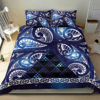 Matariki New Zealand Bedding Set NZ Niho Taniwha Maori New Year Blue Galaxy