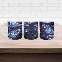 Matariki New Zealand Ceramic Mug NZ Niho Taniwha Maori New Year Blue Galaxy