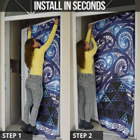 Matariki New Zealand Door Cover NZ Niho Taniwha Maori New Year Blue Galaxy