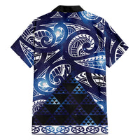 Matariki New Zealand Family Matching Off The Shoulder Long Sleeve Dress and Hawaiian Shirt NZ Niho Taniwha Maori New Year Blue Galaxy LT14 - Polynesian Pride
