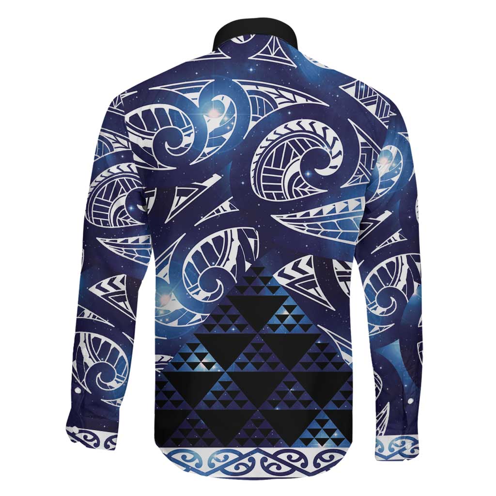Matariki New Zealand Family Matching Off Shoulder Maxi Dress and Hawaiian Shirt NZ Niho Taniwha Maori New Year Blue Galaxy LT14 - Polynesian Pride