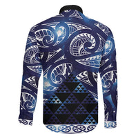 Matariki New Zealand Family Matching Off Shoulder Maxi Dress and Hawaiian Shirt NZ Niho Taniwha Maori New Year Blue Galaxy LT14 - Polynesian Pride