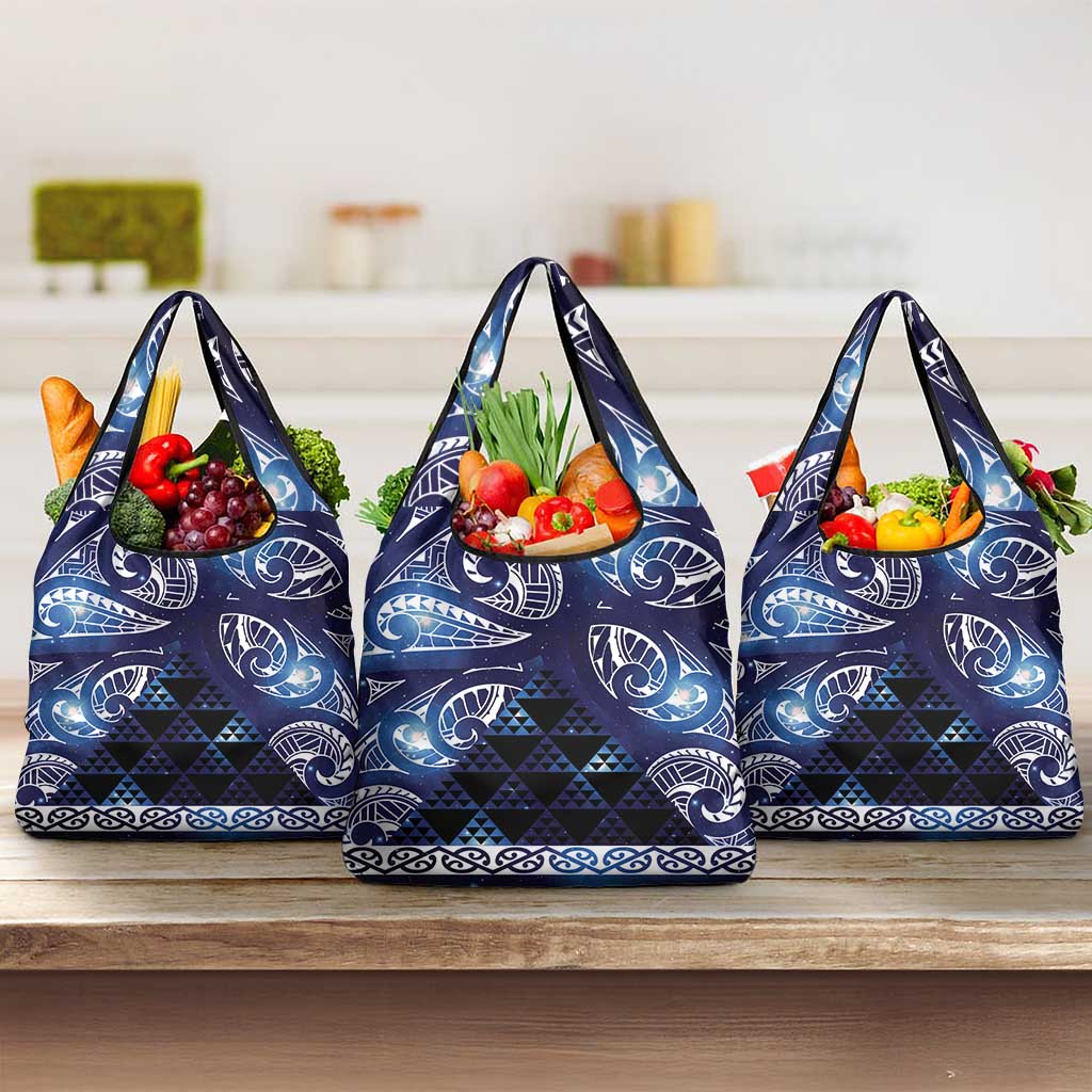 Matariki New Zealand Grocery Bag NZ Niho Taniwha Maori New Year Blue Galaxy