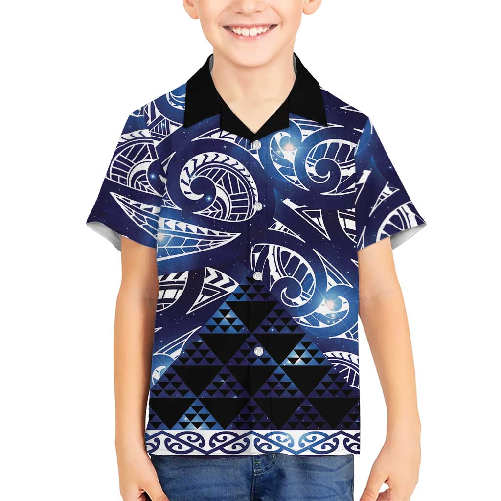 Matariki New Zealand Hawaiian Shirt NZ Niho Taniwha Maori New Year Blue Galaxy
