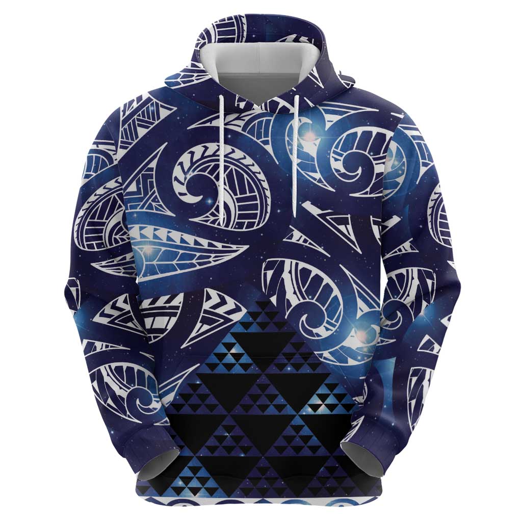 Matariki New Zealand Hoodie NZ Niho Taniwha Maori New Year Blue Galaxy