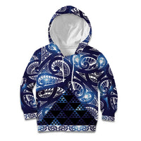 Matariki New Zealand Kid Hoodie NZ Niho Taniwha Maori New Year Blue Galaxy
