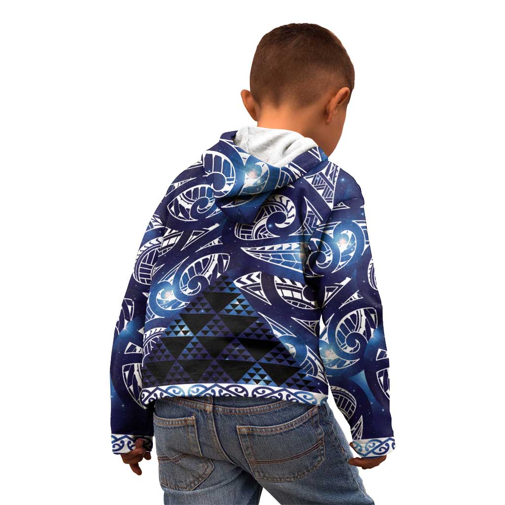Matariki New Zealand Kid Hoodie NZ Niho Taniwha Maori New Year Blue Galaxy