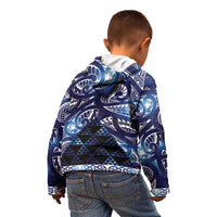 Matariki New Zealand Kid Hoodie NZ Niho Taniwha Maori New Year Blue Galaxy
