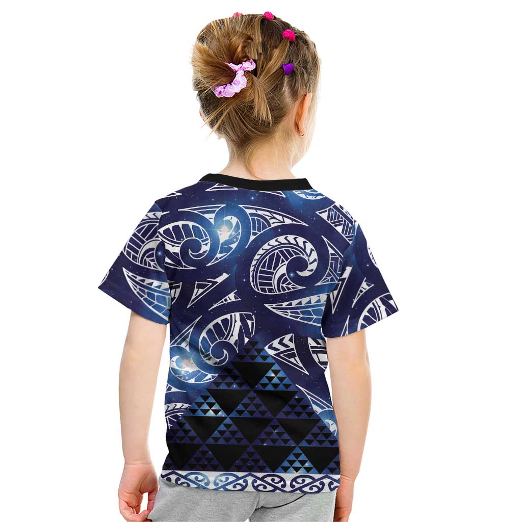 Matariki New Zealand Kid T Shirt NZ Niho Taniwha Maori New Year Blue Galaxy