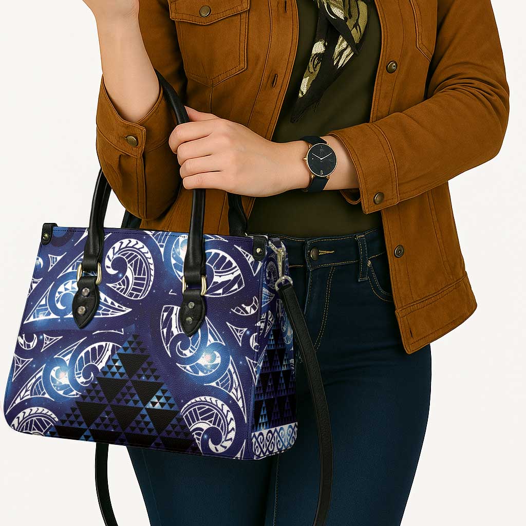 Matariki New Zealand Leather Bag NZ Niho Taniwha Maori New Year Blue Galaxy