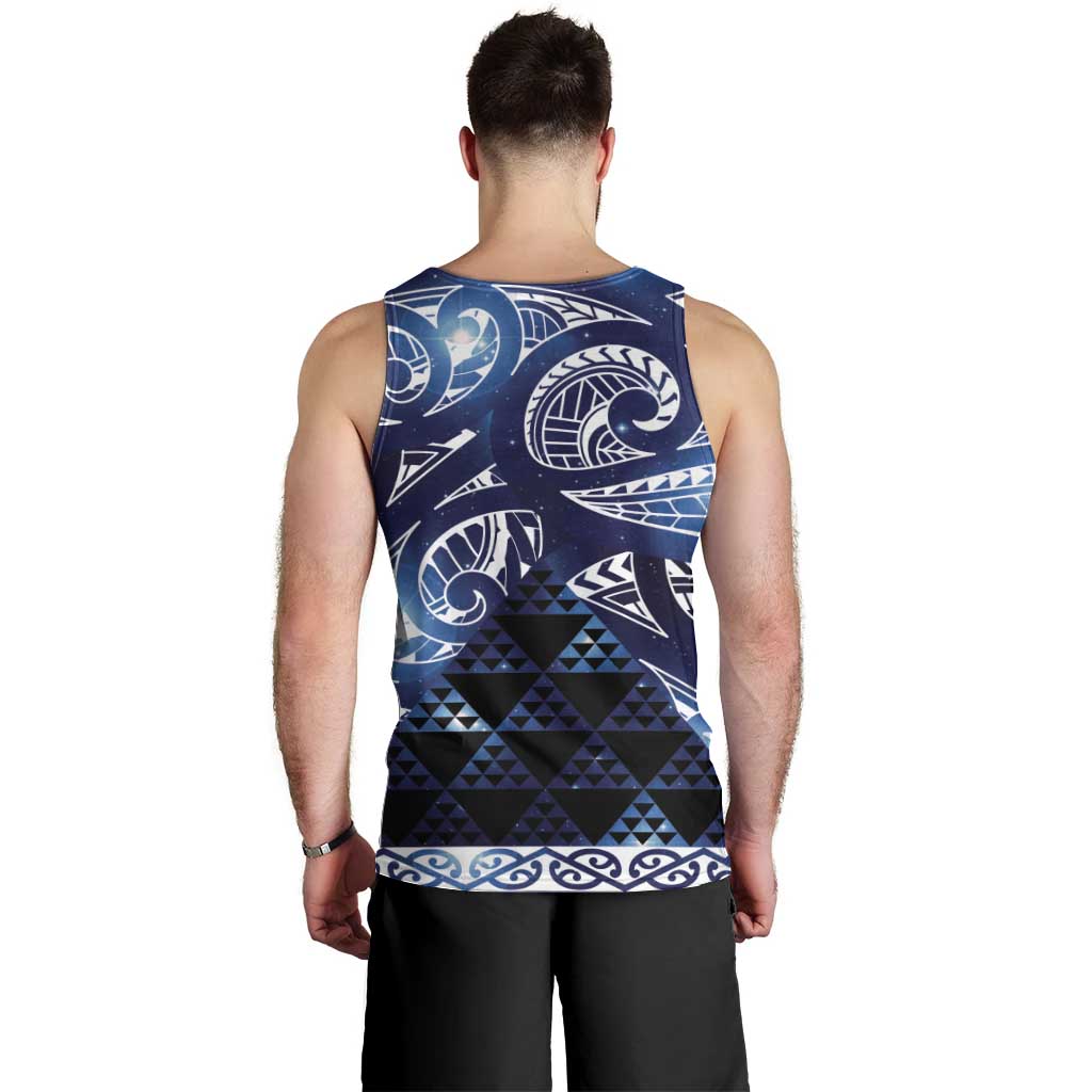Matariki New Zealand Men Tank Top NZ Niho Taniwha Maori New Year Blue Galaxy