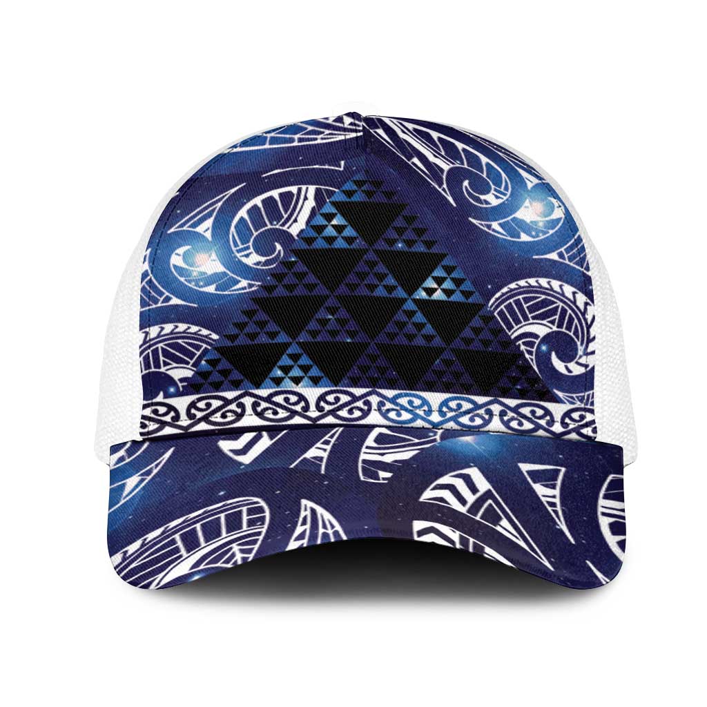 Matariki New Zealand Mesh Trucker Cap NZ Niho Taniwha Maori New Year Blue Galaxy