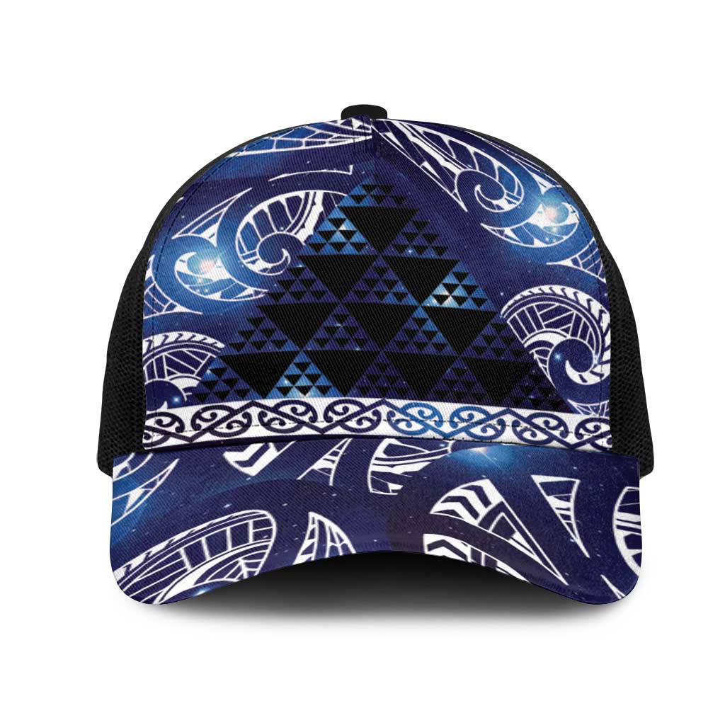 Matariki New Zealand Mesh Trucker Cap NZ Niho Taniwha Maori New Year Blue Galaxy
