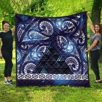 Matariki New Zealand Quilt NZ Niho Taniwha Maori New Year Blue Galaxy