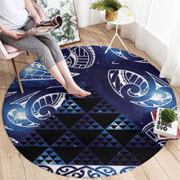 Matariki New Zealand Round Carpet NZ Niho Taniwha Maori New Year Blue Galaxy
