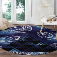 Matariki New Zealand Round Carpet NZ Niho Taniwha Maori New Year Blue Galaxy