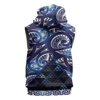 Matariki New Zealand Sleeveless Hoodie NZ Niho Taniwha Maori New Year Blue Galaxy