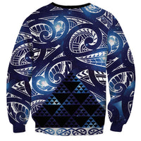 Matariki New Zealand Sweatshirt NZ Niho Taniwha Maori New Year Blue Galaxy