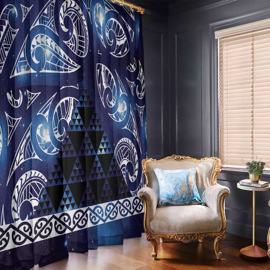 Matariki New Zealand Window Curtain NZ Niho Taniwha Maori New Year Blue Galaxy