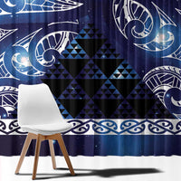 Matariki New Zealand Window Curtain NZ Niho Taniwha Maori New Year Blue Galaxy
