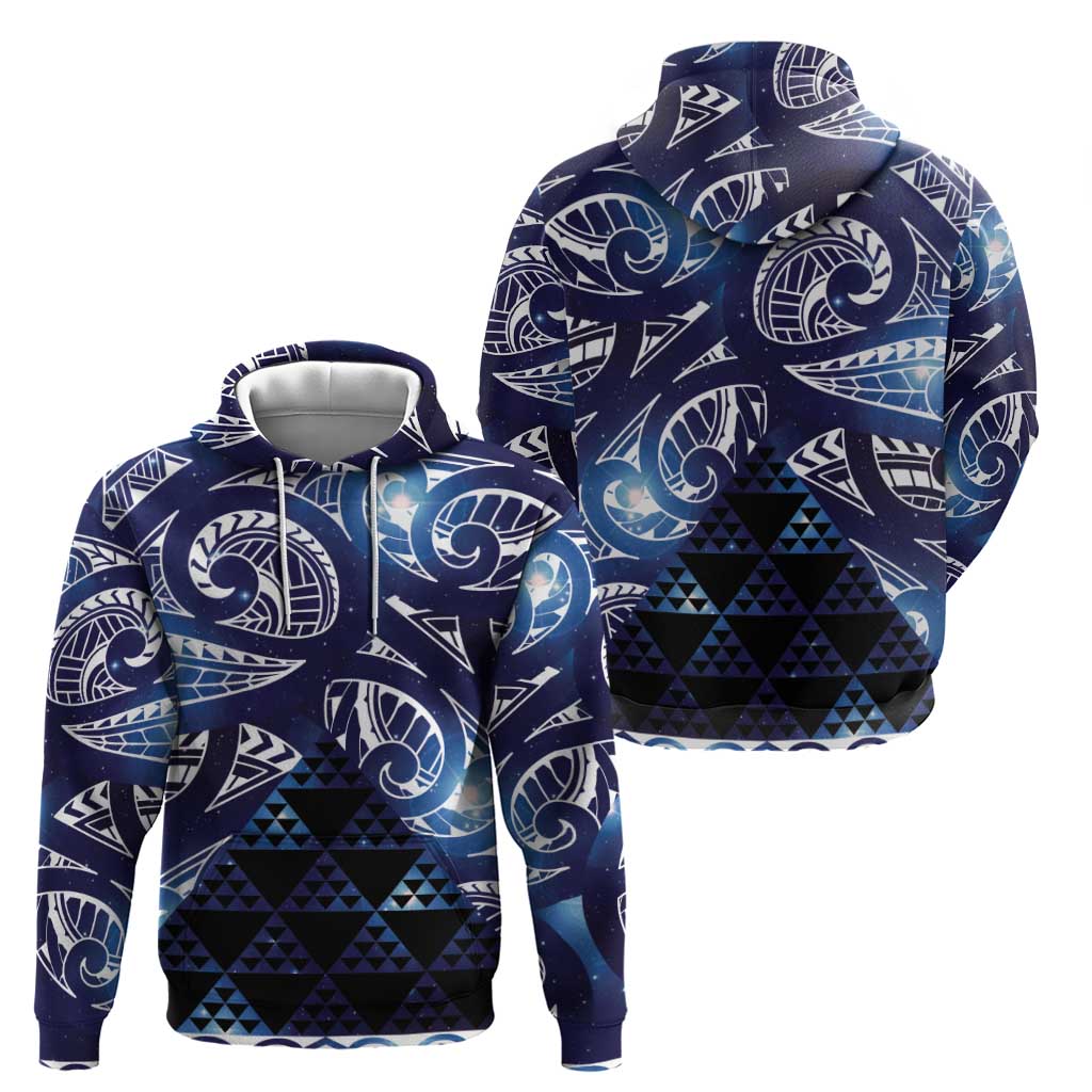 Matariki New Zealand Zip Hoodie NZ Niho Taniwha Maori New Year Blue Galaxy