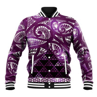 Matariki New Zealand Baseball Jacket NZ Niho Taniwha Maori New Year Purple Galaxy