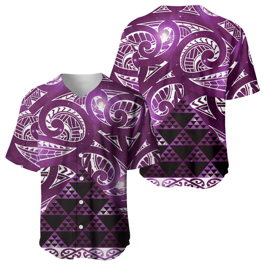Matariki New Zealand Baseball Jersey NZ Niho Taniwha Maori New Year Purple Galaxy