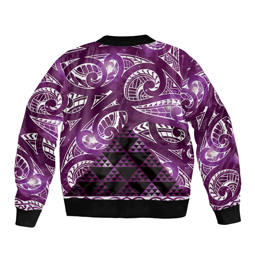 Matariki New Zealand Bomber Jacket NZ Niho Taniwha Maori New Year Purple Galaxy