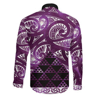 Matariki New Zealand Family Matching Off Shoulder Short Dress and Hawaiian Shirt NZ Niho Taniwha Maori New Year Purple Galaxy LT14 - Polynesian Pride