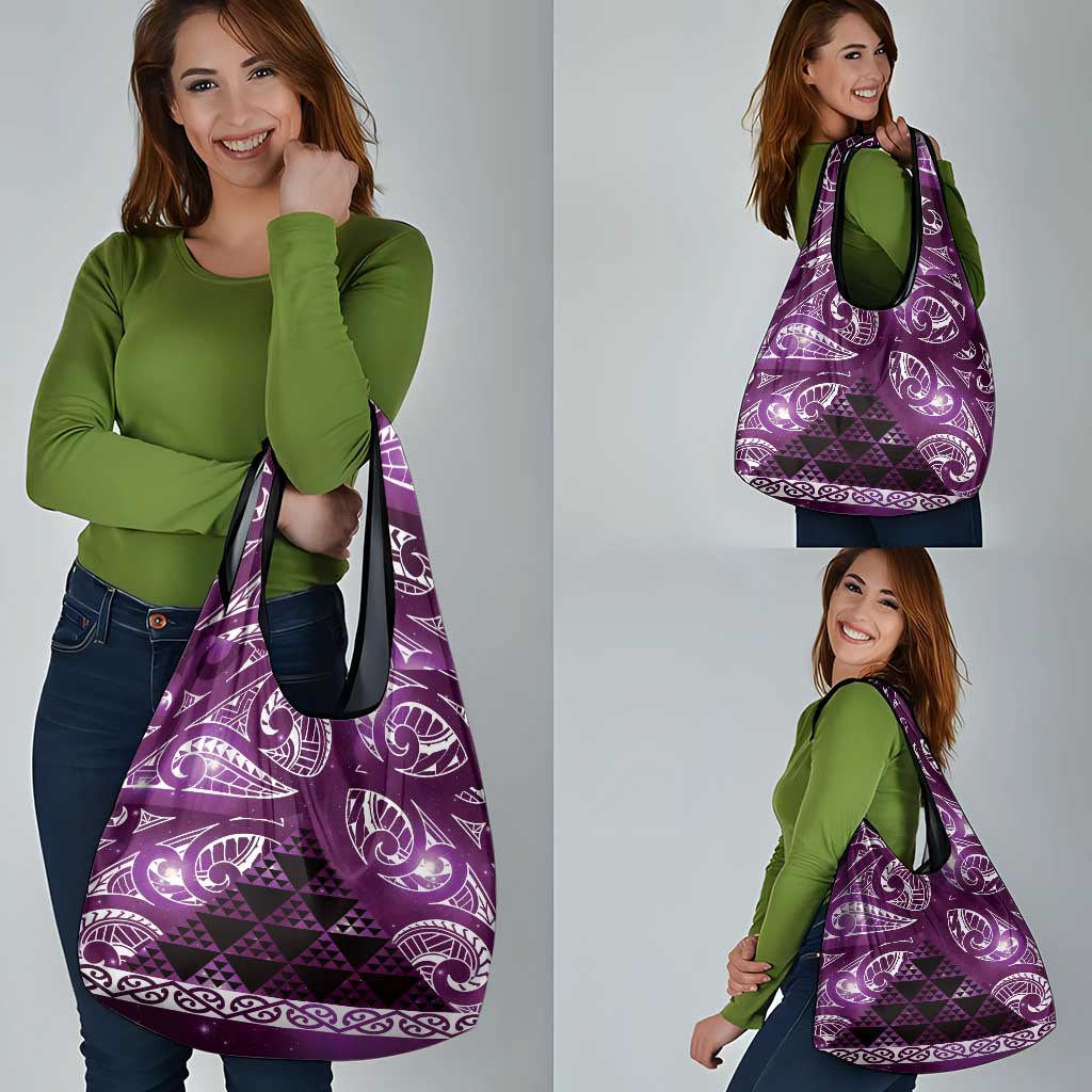 Matariki New Zealand Grocery Bag NZ Niho Taniwha Maori New Year Purple Galaxy