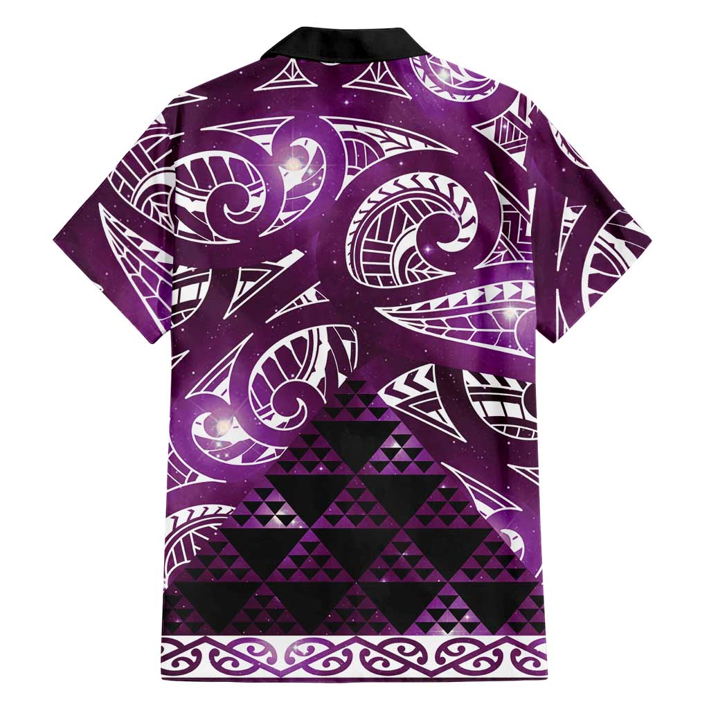 Matariki New Zealand Hawaiian Shirt NZ Niho Taniwha Maori New Year Purple Galaxy
