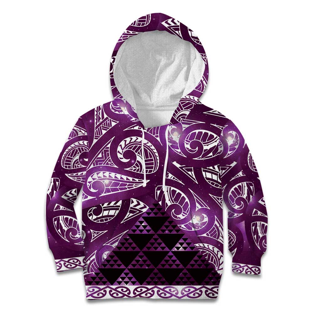 Matariki New Zealand Kid Hoodie NZ Niho Taniwha Maori New Year Purple Galaxy