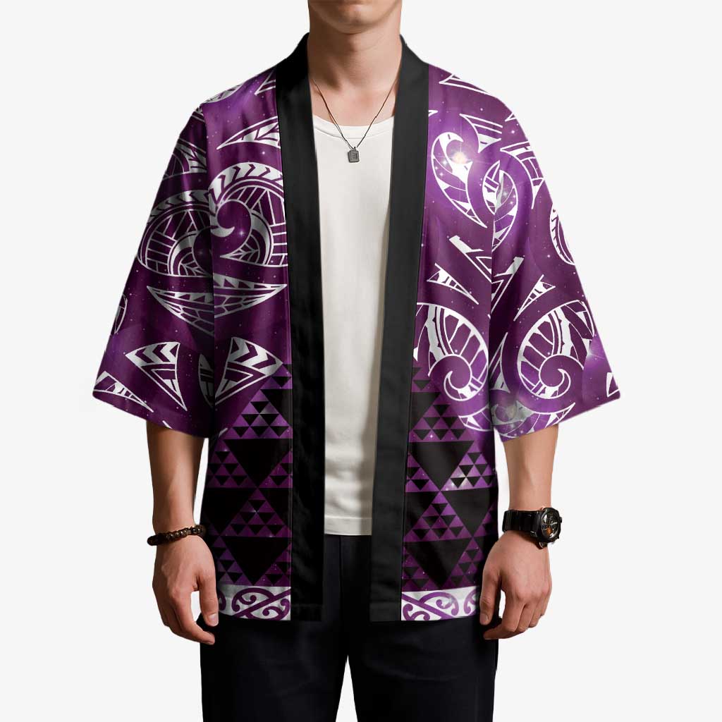 Matariki New Zealand Kimono NZ Niho Taniwha Maori New Year Purple Galaxy