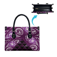 Matariki New Zealand Leather Bag NZ Niho Taniwha Maori New Year Purple Galaxy LT14 - Polynesian Pride