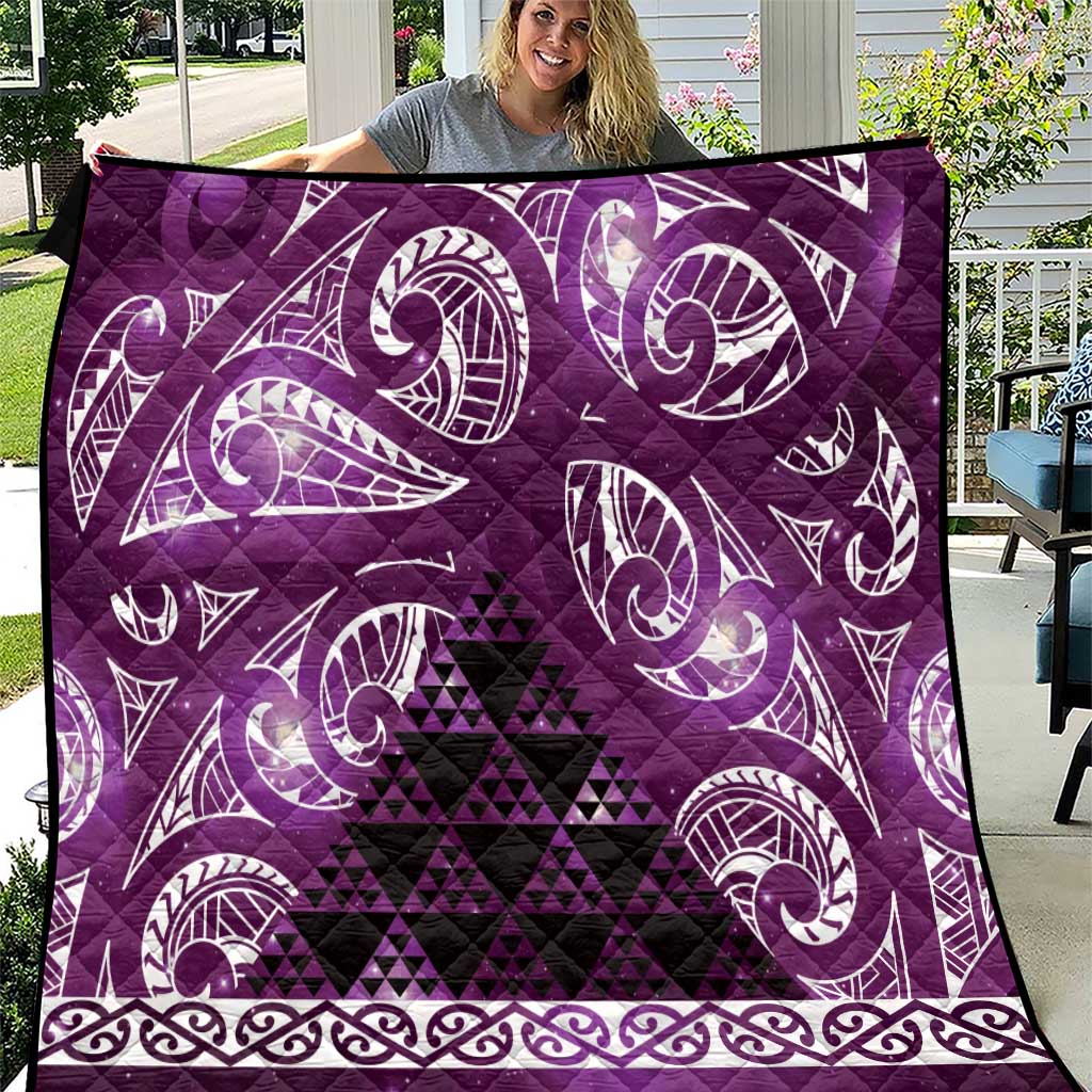 Matariki New Zealand Quilt NZ Niho Taniwha Maori New Year Purple Galaxy