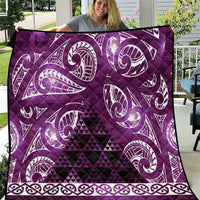 Matariki New Zealand Quilt NZ Niho Taniwha Maori New Year Purple Galaxy