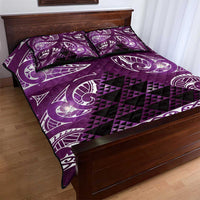 Matariki New Zealand Quilt Bed Set NZ Niho Taniwha Maori New Year Purple Galaxy