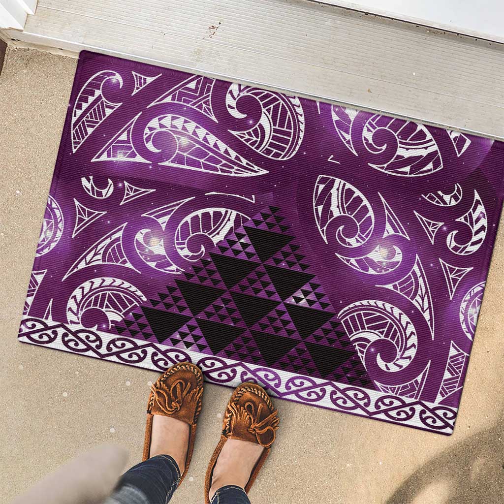 Matariki New Zealand Rubber Doormat NZ Niho Taniwha Maori New Year Purple Galaxy
