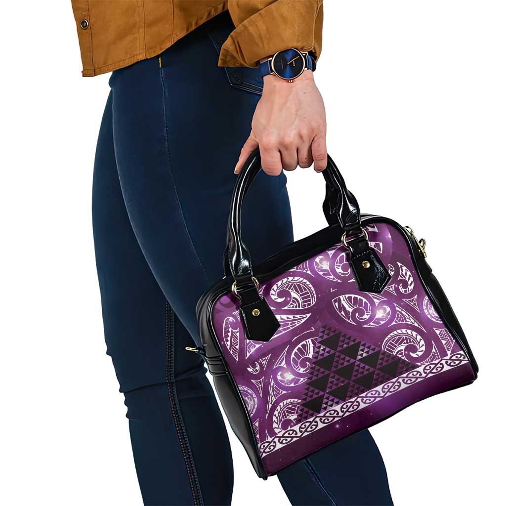 Matariki New Zealand Shoulder Handbag NZ Niho Taniwha Maori New Year Purple Galaxy
