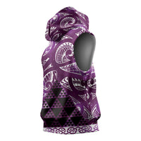 Matariki New Zealand Sleeveless Hoodie NZ Niho Taniwha Maori New Year Purple Galaxy