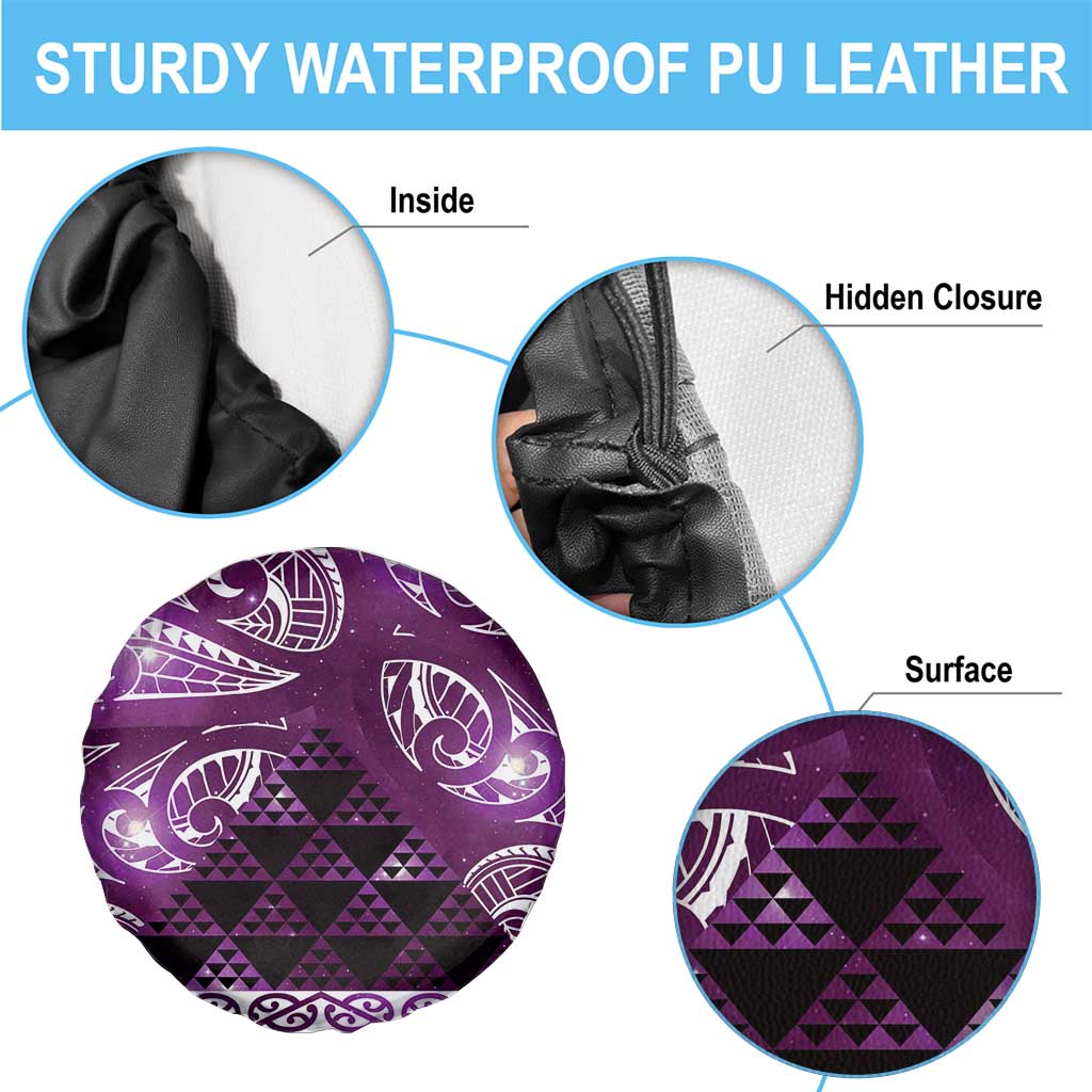 Matariki New Zealand Spare Tire Cover NZ Niho Taniwha Maori New Year Purple Galaxy LT14 - Polynesian Pride